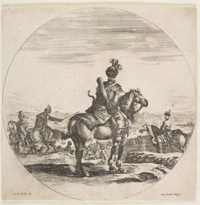 Polish Horseman with a Bow and Arrow, Seen from Behind by Stefano della Bella
