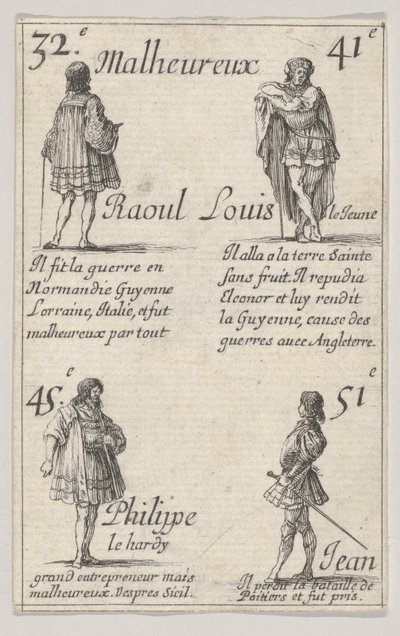 Raoul ... Louis le Jeune..., from Game of the Kings of France by Stefano della Bella