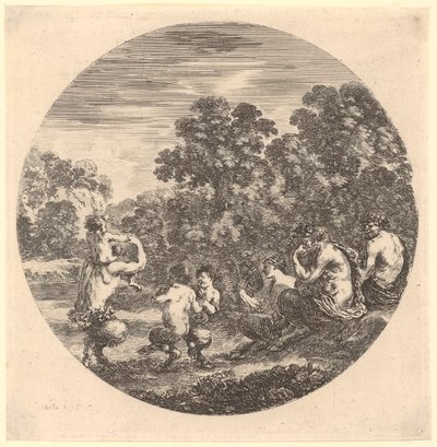 Satyr Family Making Music and Dancing, Sheet 6 of the Series 