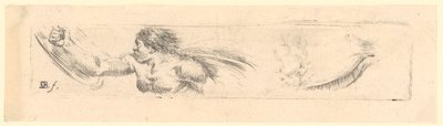 Study of a Man with Bare Torso, at Right Study of an Eyelid by Stefano della Bella