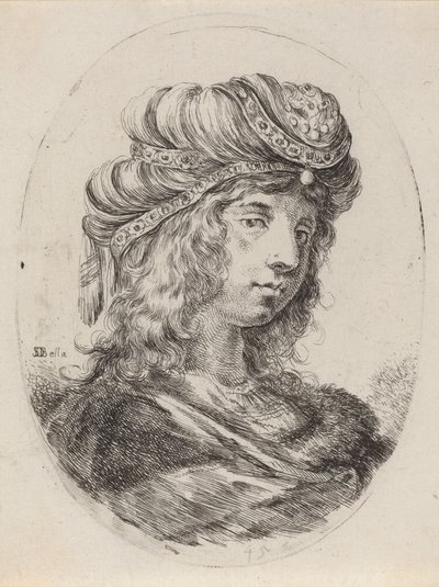 Sultaness in a Banded Turban, Turned to the Right, 1649-1650 by Stefano della Bella