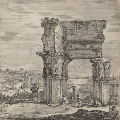 Temple of Concord and Roman Forum by Stefano della Bella