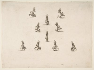 Ten Cavaliers Including Five Forming a V by Stefano della Bella
