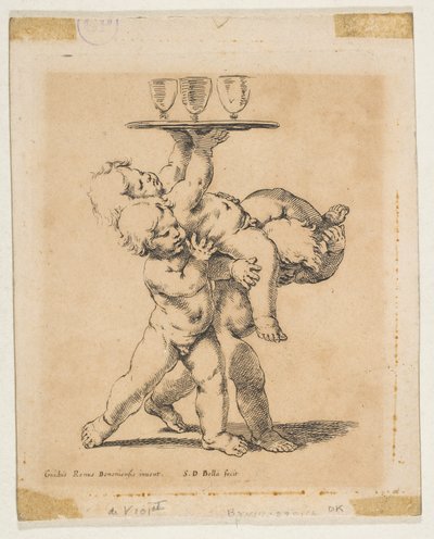 Three Children with a Tray, ca. 1638 by Stefano della Bella