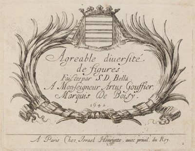 Title Page for Agreable Diversite de Figures by Stefano della Bella