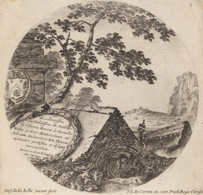 Title Page for Paysages et ruines de Rome, 1646 by Stefano della Bella