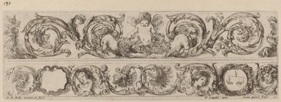 Two Ornamental Bands with Cupid and Heads of the Four Seasons, probably 1648 by Stefano della Bella