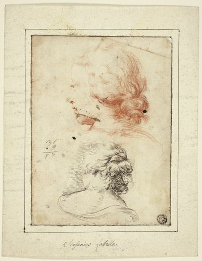 Two Studies: Female Head in Three-Quarter Profile; Female Bust Seen from the Back by Stefano della Bella