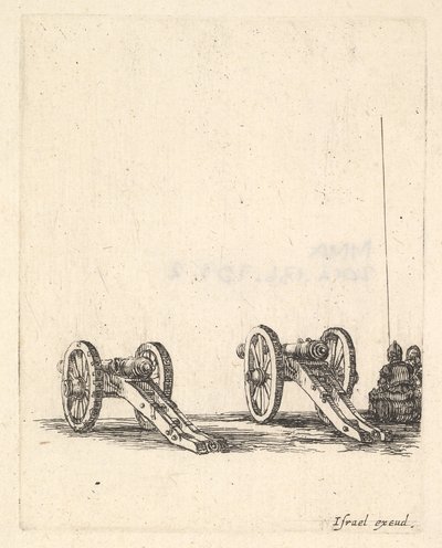 Two Cannons, Two Soldiers Seen from the Back Seated to the Right, from 