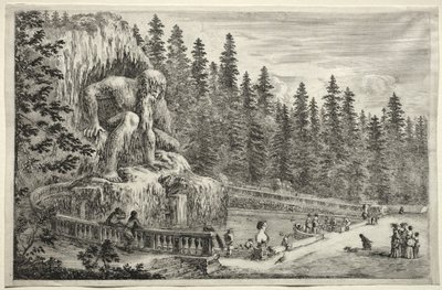 Views of the Villa of Pratolino: Colossal Statue of the Apennines by Stefano della Bella