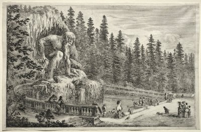 Views of the Villa of Pratolino: Colossal Statue of the Apennines by Stefano della Bella