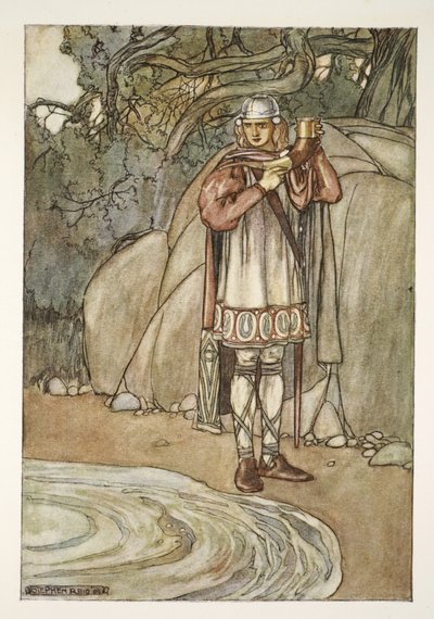 Dermot took the horn and would have filled it, illustration from 