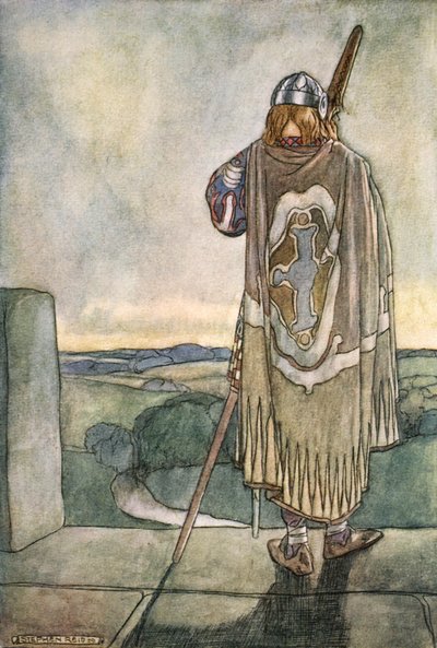 Finn heard far off the first notes of the fairy harp, c1910 by Stephen Reid