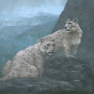 Misty Mountain Leopards by Steve Mitchell