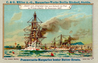 German Warships Stein and Charlotte in Port au Prince Harbour, Haiti, during the Luders Affair by Stoewer Willy
