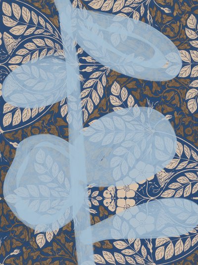 Serene Blue Leaf Pattern by Studio Palette