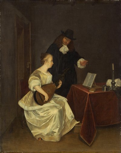The Music Lesson by Studio of Gerard ter Borch the Younger