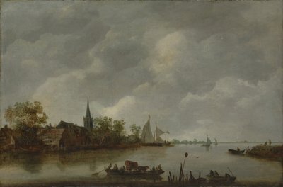 River View with a Village Church by Style of Jan van Goyen