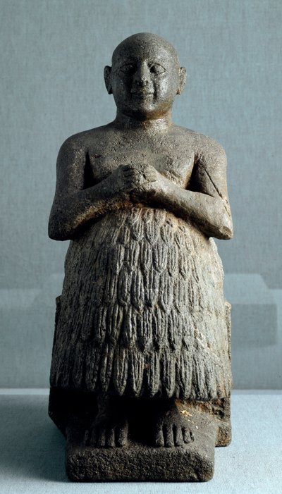 Mesopotamian Art: Statue of the Priest and Scribe Dudu of Lagash (2600 BC) by Sumerian Sumerian