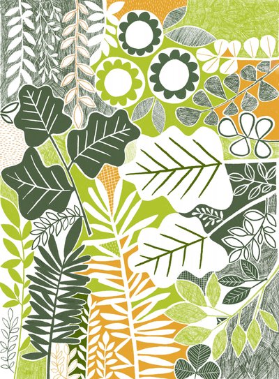 Green Botanical Patterns by Susan Black