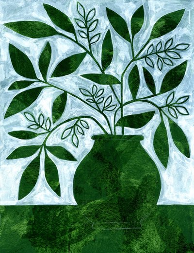Green Plant Still Life by Susan Black