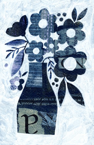 Modern Blue Flowers by Susan Black