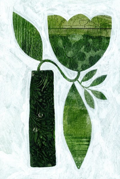Textured Green Botanical by Susan Black