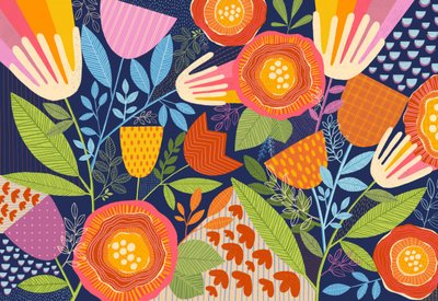 Vibrant Floral Pattern by Susan Black