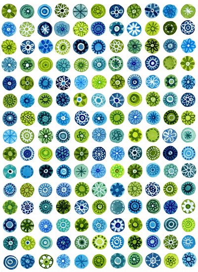 Watercolor Floral Circles by Susan Black