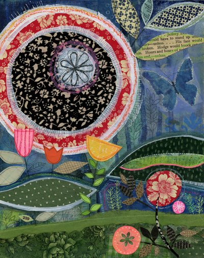 Whimsical Garden Collage by Susan Black