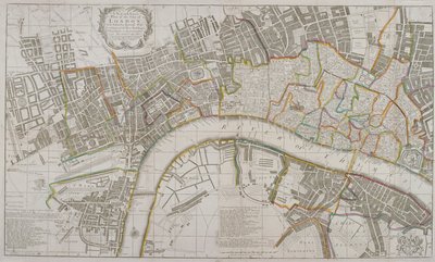 Map of Westminster, the City of London, Southwark and Surrounding Areas by Sutton Nicholls