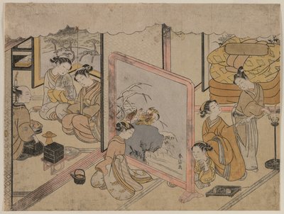 Drinking a Cup of Wine Before Retiring for Bed (From an Untitled Series) by Suzuki Harunobu