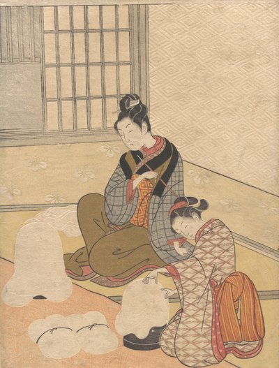Evening Snow on the Nurioke, from the series Eight Parlor Views by Suzuki Harunobu
