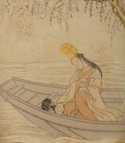 Woman in a Boat by Suzuki Harunobu