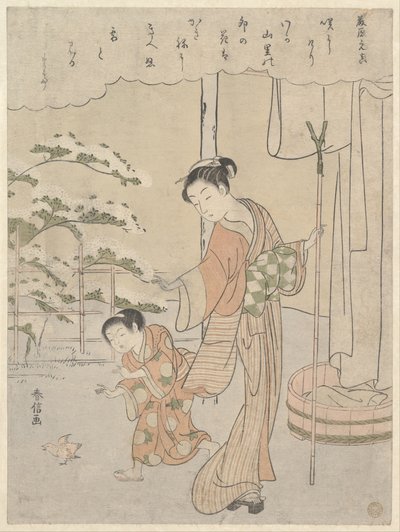 Poem by Fujiwara no Motozane (ca. 860) from the Series Thirty-Six Poets by Suzuki Harunobu