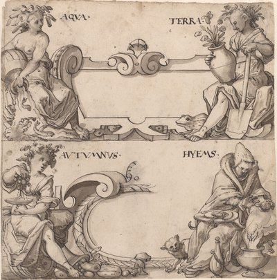 Water and Earth/Autumn and Winter by Swiss 16th Century