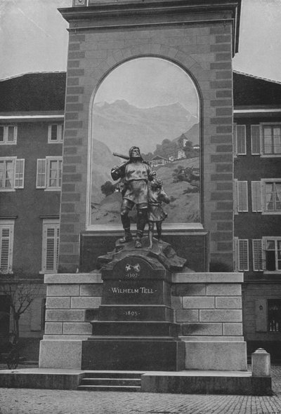 Altdorf, The Statue of William Tell by Swiss Photographer