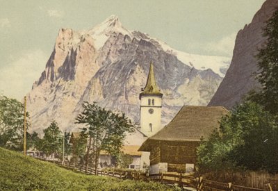 Berner Oberland: Grindelwald mit Kirche by Swiss Photographer