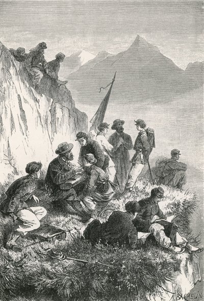 Botanical Students in the Mountains by Swiss School