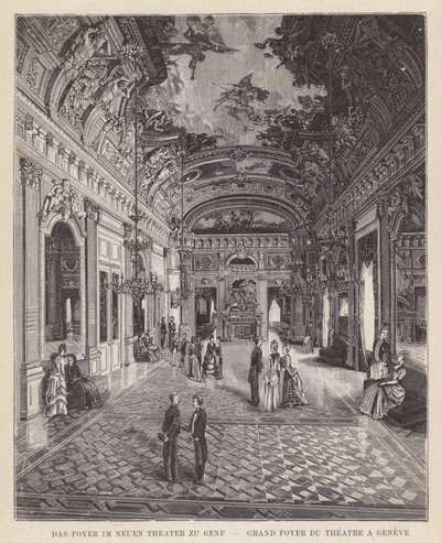 The Foyer in the New Theater in Geneva by Swiss School