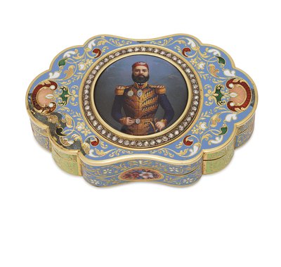 Gold Box with Enamelled Portrait of Viceroy Abbas I of Egypt, c.1820 by Swiss School