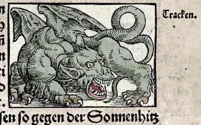 Representation of a dragon: engraving from Johann Stumpff