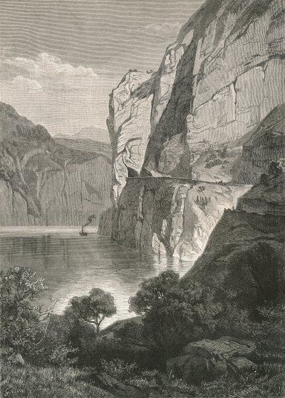 The New Axen Road-Bay of Uri, Lake of Lucerne by Swiss School