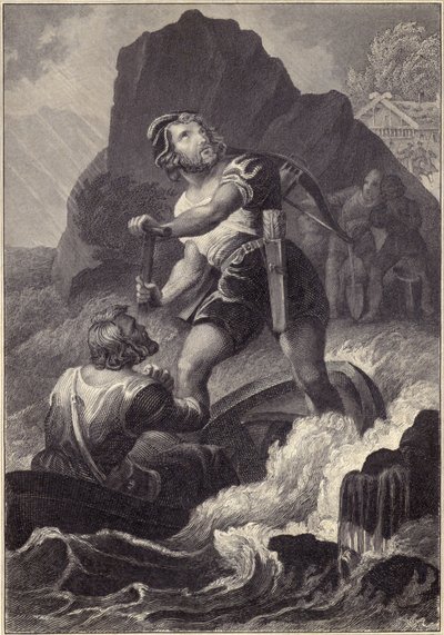 William Tell in a Boat by Swiss School