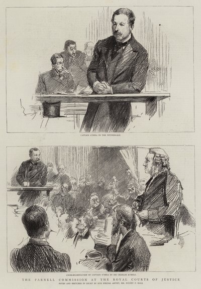 The Parnell Commission at the Royal Courts of Justice by Sydney Prior (after) Hall