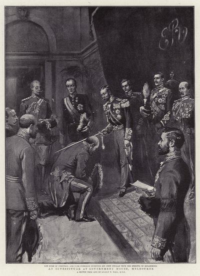 An Investiture at Government House, Melbourne by Sydney Prior Hall