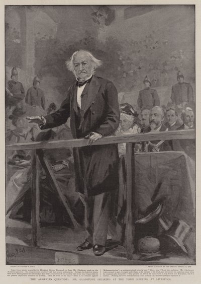 An Armenian Question, Mr Gladstone Speaking at the Town Meeting at Liverpool by Sydney Prior Hall