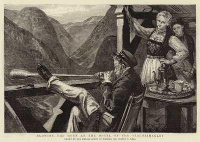 Blowing the Horn at the Hotel on the Stalheimsklev by Sydney Prior Hall