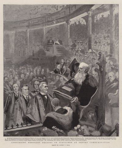 Conferring Honorary Degrees on Statesmen at Oxford Commemoration by Sydney Prior Hall