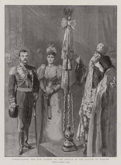 Consecrating the New Banner of the Empire in the Palace at Moscow by Sydney Prior Hall